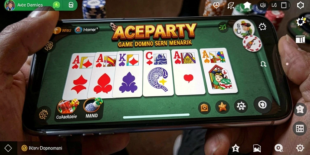 Tampilan gameplay ACEPARTY dengan domino yang seru.
