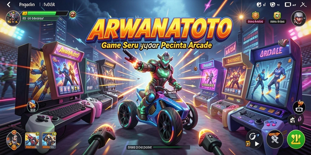 Tangkapan layar gameplay ARWANATOTO menampilkan aksi seru dan tantangan Arcade.