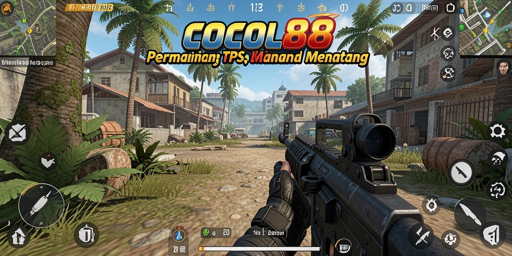 Tampilan screenshot COCOL88 menunjukkan aksi tembak-menembak yang intens.