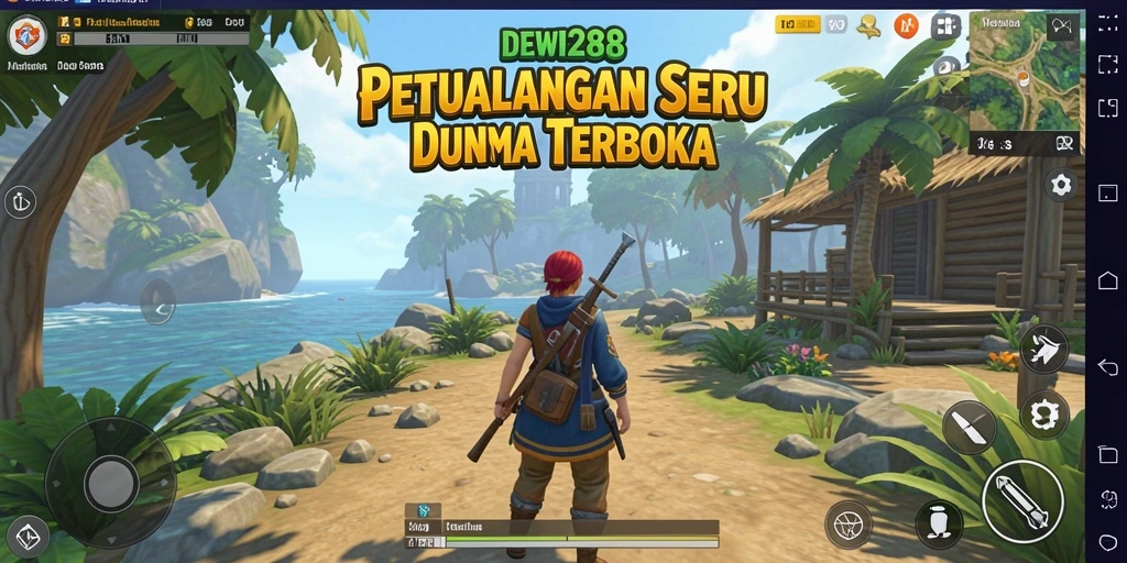 Tampilan gameplay DEWI288 yang menakjubkan di dunia terbuka.