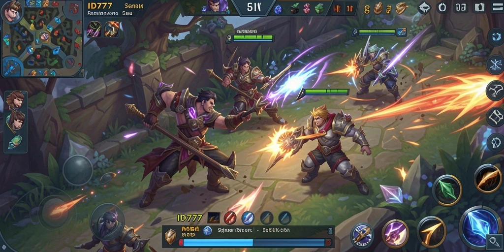 Gameplay seru dari ID777 dalam arena MOBA.