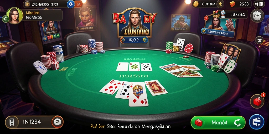 Tampilan gameplay menarik dalam permainan Poker IN1234.