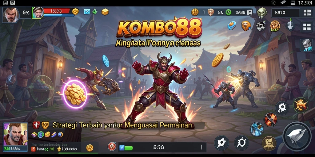 Tangkapan layar gameplay dinamis KOMBO88 yang penuh strategi.