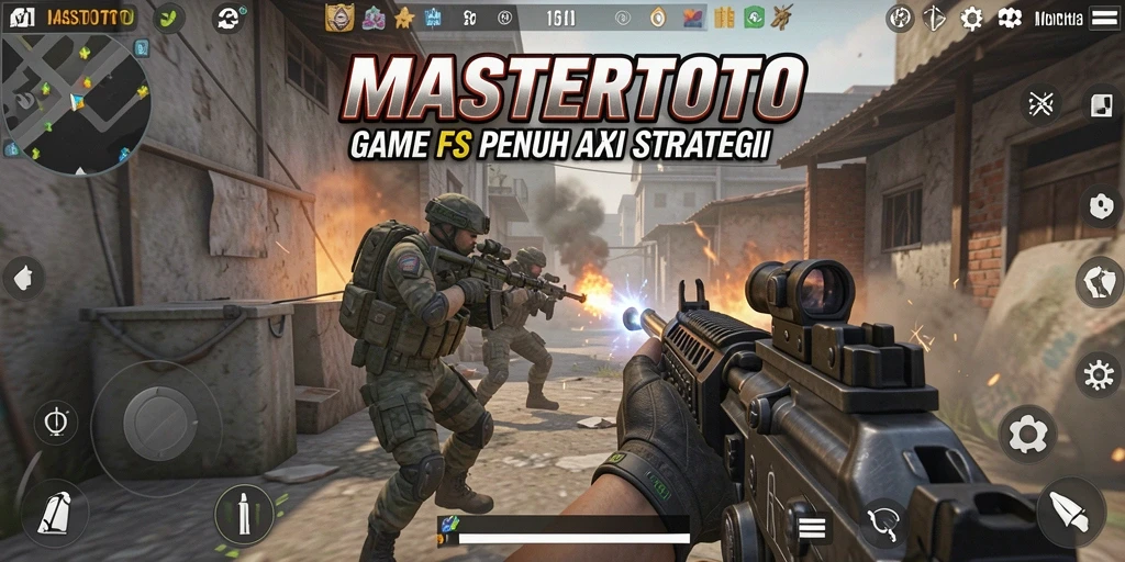 Screenshot gameplay MASTERTOTO dengan aksi menegangkan di medan perang.