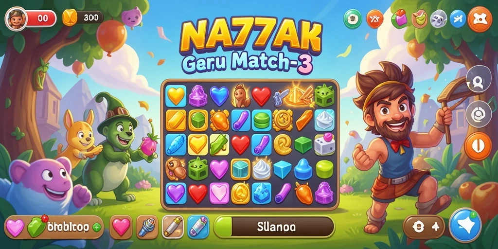 Tangkapan layar gameplay NA777 yang penuh warna dan menantang.