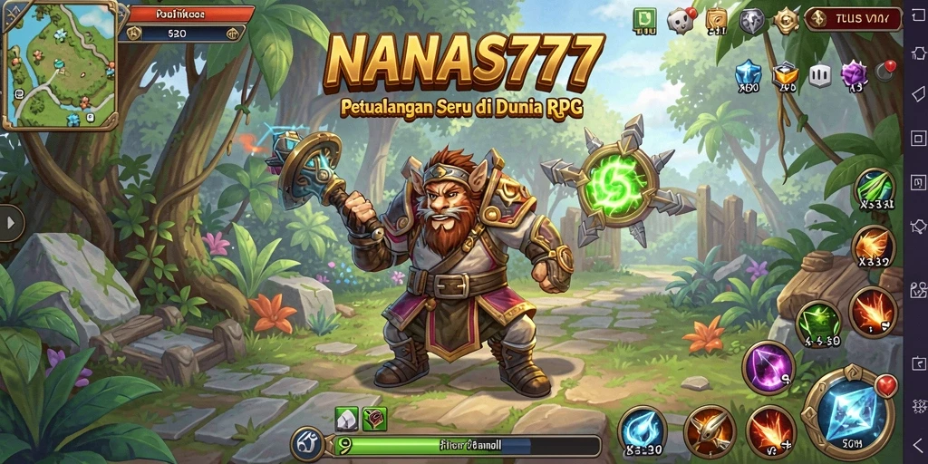 Tampilan gameplay NANAS777 yang penuh aksi dan strategi RPG.
