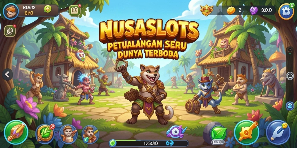 Screenshot gameplay NUSASLOTS menampilkan eksplorasi dunia terbuka yang memukau.