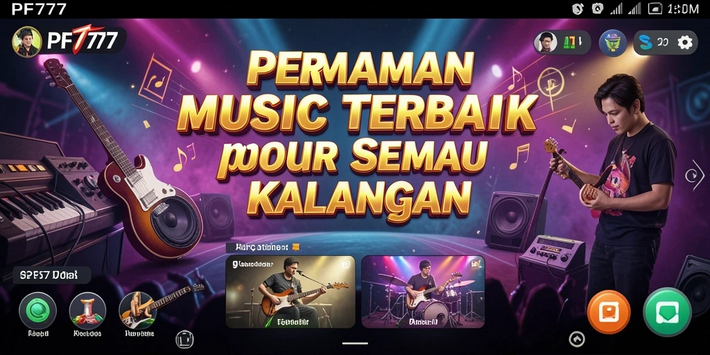 Screenshot PF777 menampilkan pemain menikmati gameplay musik yang seru.