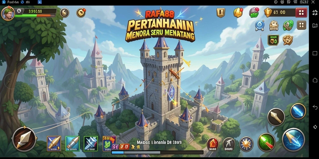 Tampilan gameplay menara pertahanan yang seru dan menantang di RAFA88.