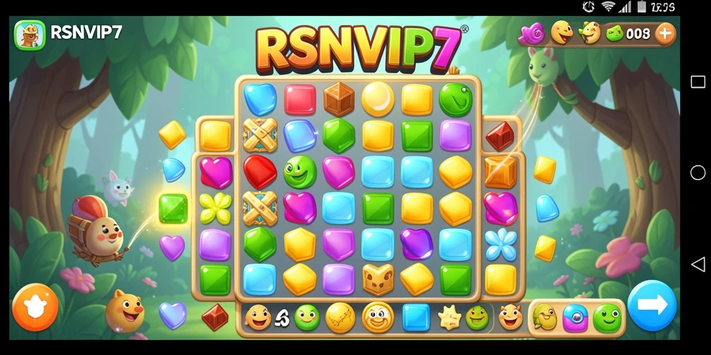Tampilan gameplay RSNVIP7 menampilkan kombinasi Match-3 yang menakjubkan.