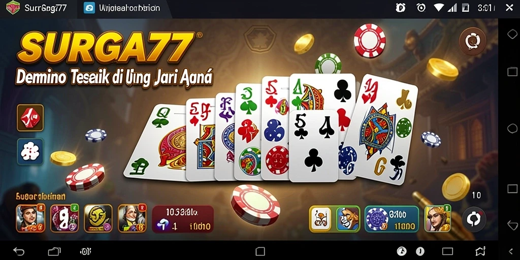 Tangkapan layar SURGA77 menampilkan gameplay Domino yang seru dan interaktif.