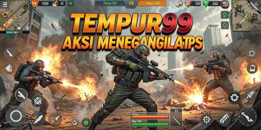 Gameplay seru di medan perang yang mendebarkan.