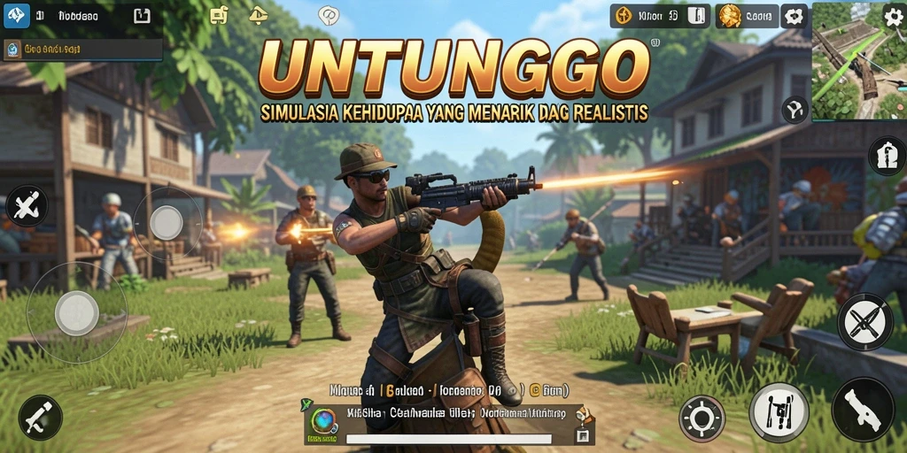 Tampilan gameplay yang menunjukkan interaksi karakter dalam simulasi