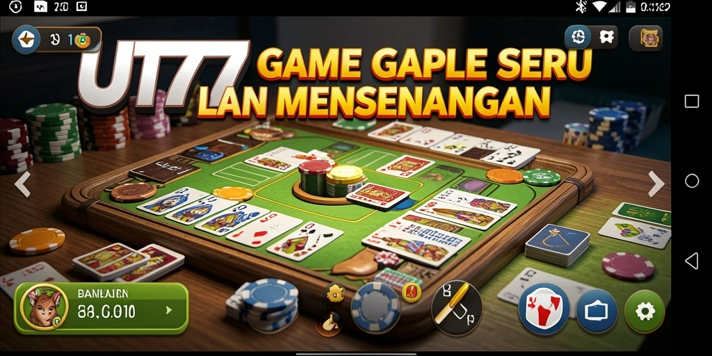 Tampilan gameplay UT77 yang seru dan interaktif dalam permainan Gaple.